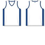 Athletic Knit B2115-207 Pro Basketball Jersey - White/Royal - Full