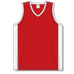 Athletic Knit B2115-208 Pro Basketball Jersey - Red/White - Front