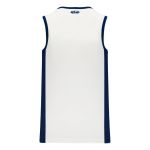 Athletic Knit B2115-217 Pro Basketball Jersey - White/Navy - Rear