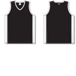Athletic Knit B2115-221 Pro Basketball Jersey - Black/White - Full