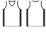 Athletic Knit B2115-222 Pro Basketball Jersey - White/Black - Full