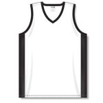 Athletic Knit B2115-222 Pro Basketball Jersey - White/Black - Front