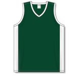 Athletic Knit B2115-260 Pro Basketball Jersey - Dark Green/White - Front