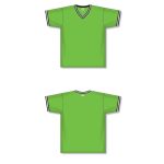 Athletic Knit BA1333-107 Pullover Baseball Jersey - Lime Green/Black/White - Full