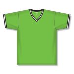 Athletic Knit BA1333-107 Pullover Baseball Jersey - Lime Green/Black/White - Front