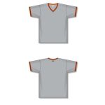 Athletic Knit BA1333-111 Pullover Baseball Jersey - Grey/Orange/Black - Full