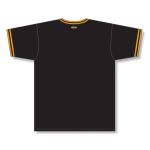 Athletic Knit BA1333-212 Pullover Baseball Jersey - Black/Gold - Rear