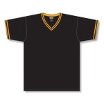 Athletic Knit BA1333-212 Pullover Baseball Jersey - Black/Gold - Front