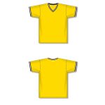 Athletic Knit BA1333-256 Pullover Baseball Jersey - Maize/Black/White - Full