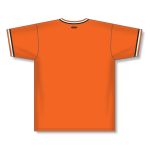 Athletic Knit BA1333-330 Pullover Baseball Jersey - Orange/Black/White - Rear