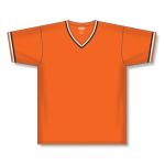 Athletic Knit BA1333-330 Pullover Baseball Jersey - Orange/Black/White - Front