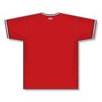 Athletic Knit BA1333-414 Pullover Baseball Jersey - Red/Black/White - Rear