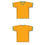 Athletic Knit BA1333-429 Pullover Baseball Jersey - Gold/Kelly/White - Full