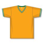 Athletic Knit BA1333-429 Pullover Baseball Jersey - Gold/Kelly/White - Front