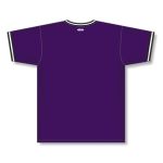 Athletic Knit BA1333-438 Pullover Baseball Jersey - Purple/Black/White - Rear