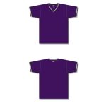 Athletic Knit BA1333-438 Pullover Baseball Jersey - Purple/Black/White - Full