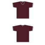 Athletic Knit BA1333-443 Pullover Baseball Jersey - Maroon/Black/White - Full