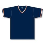 Athletic Knit BA1333-465 Pullover Baseball Jersey - Navy/Orange/White - Front