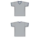 Athletic Knit BA1333-548 Pullover Baseball Jersey - Grey/Navy/White - Full