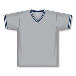 Athletic Knit BA1333-548 Pullover Baseball Jersey - Grey/Navy/White - Front