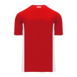 Athletic Knit BA1343-208 One Button Baseball Jersey - Red/White - Rear