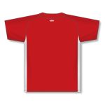 Athletic Knit BA1343-208 One Button Baseball Jersey - Red/White - Rear
