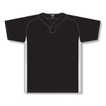 Athletic Knit BA1343-221 One Button Baseball Jersey - Black/White - Front