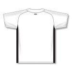 Athletic Knit BA1343-222 One Button Baseball Jersey - White/Black - Rear