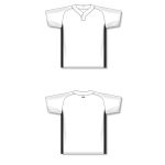 Athletic Knit BA1343-222 One Button Baseball Jersey - White/Black - Full