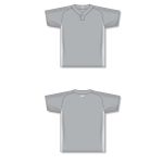Athletic Knit BA1343-245 One Button Baseball Jersey - Grey/White - Full