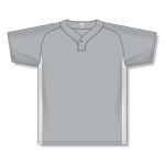 Athletic Knit BA1343-245 One Button Baseball Jersey - Grey/White - Front