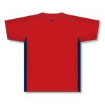 Athletic Knit BA1343-268 One Button Baseball Jersey - Red/Navy - Rear