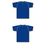 Athletic Knit BA1344-206 Two Button Baseball Jersey - Royal/White - Full