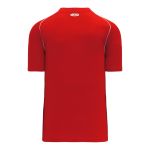 Athletic Knit BA1344-208 Two Button Baseball Jersey - Red/White - Rear