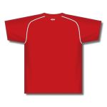 Athletic Knit BA1344-208 Two Button Baseball Jersey - Red/White - Rear