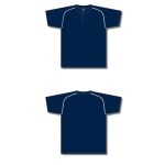 Athletic Knit BA1344-216 Two Button Baseball Jersey - Navy/White - Full