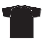 Athletic Knit BA1344-221 Two Button Baseball Jersey - Black/White - Rear