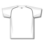 Athletic Knit BA1344-222 Two Button Baseball Jersey - White/Black - Rear