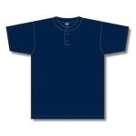 Athletic Knit BA1347-004 Two Button Baseball Jersey - Navy - Front