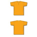 Athletic Knit BA1347-006 Two Button Baseball Jersey - Gold - Full