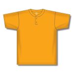 Athletic Knit BA1347-006 Two Button Baseball Jersey - Gold - Front