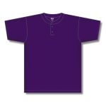 Athletic Knit BA1347-010 Two Button Baseball Jersey - Purple - Front