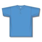Athletic Knit BA1347-018 Two Button Baseball Jersey - Sky - Front