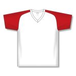 Athletic Knit BA1375-209 Pullover Baseball Jersey - White/Red - Front