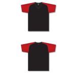 Athletic Knit BA1375-249 Pullover Baseball Jersey - Black/Red - Full