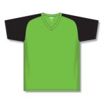 Athletic Knit BA1375-269 Pullover Baseball Jersey - Lime Green/Black - Front
