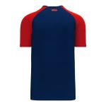 Athletic Knit BA1375-285 Pullover Baseball Jersey - Navy/Red - Rear