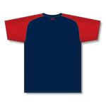 Athletic Knit BA1375-285 Pullover Baseball Jersey - Navy/Red - Rear
