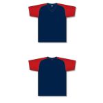 Athletic Knit BA1375-285 Pullover Baseball Jersey - Navy/Red - Full