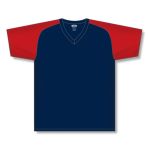 Athletic Knit BA1375-285 Pullover Baseball Jersey - Navy/Red - Front